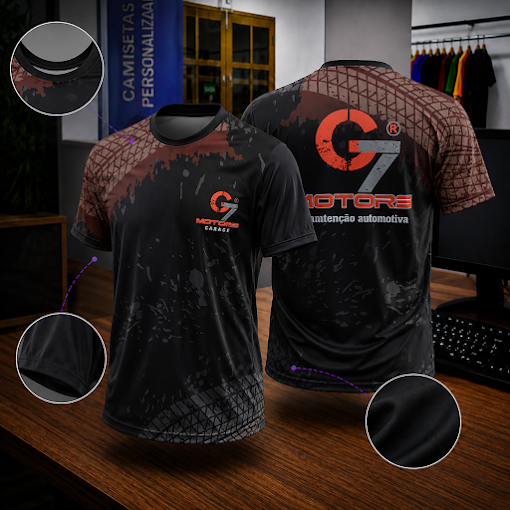 Camiseta Infinity Dry personalizada em sublimação total para equipe